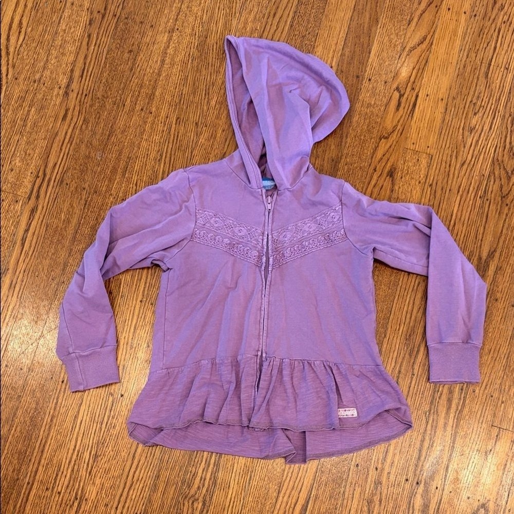 Naartjie Lavender Ruffle Lace Hoodie • Kids XXXL / 9 Years